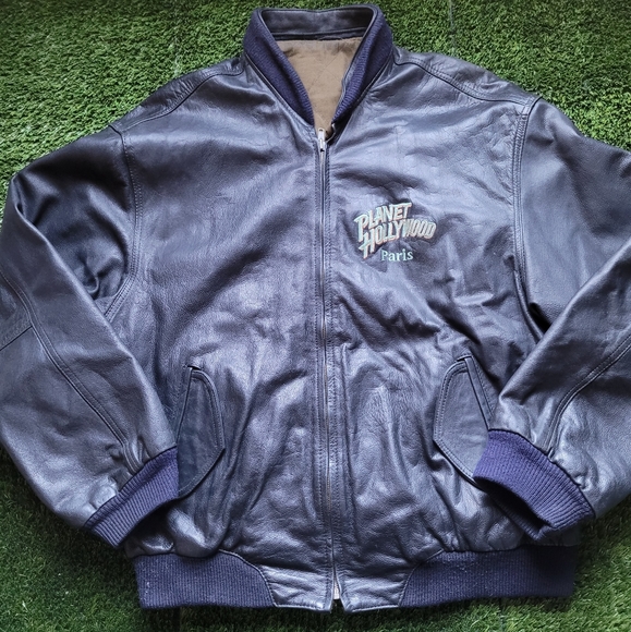 🎞🎥Planet Hollywood Paris Reversible Leather Jacket🎥🎞 - Picture 2 of 8